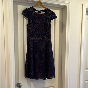 Elegant Purple Lace Dress